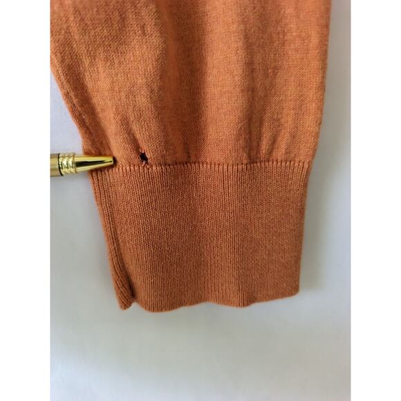 Vintage Polo Ralph Lauren Mens Sweater Cotton Cashmere Silk Orange Size Large - Picture 4 of 8